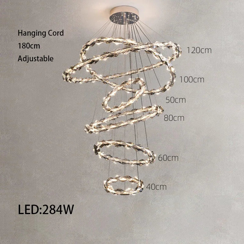 Modern Crystal LED Ceiling Chandelier Light Set for Stylish Indoor Lighting