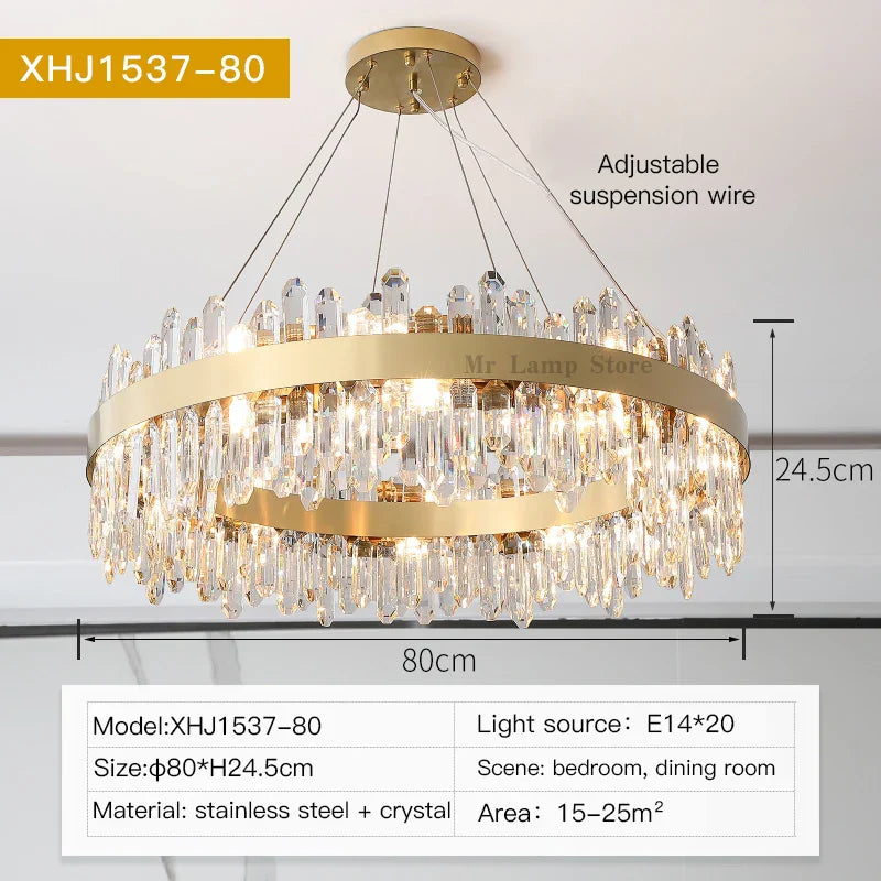 Crystal Chandelier: Post-Modern High-End Luxury for Living Room, Bedroom, and Restaurant