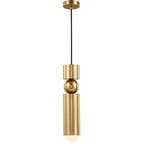 Gold Tube Pendant Light - Kitchen Bedside Hanging Lamp by AliLamp