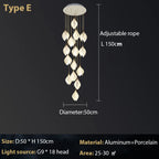 Magnolia Chandelier: Luxury Adjustable Pendant Light for Staircase, Restaurant, Bedroom