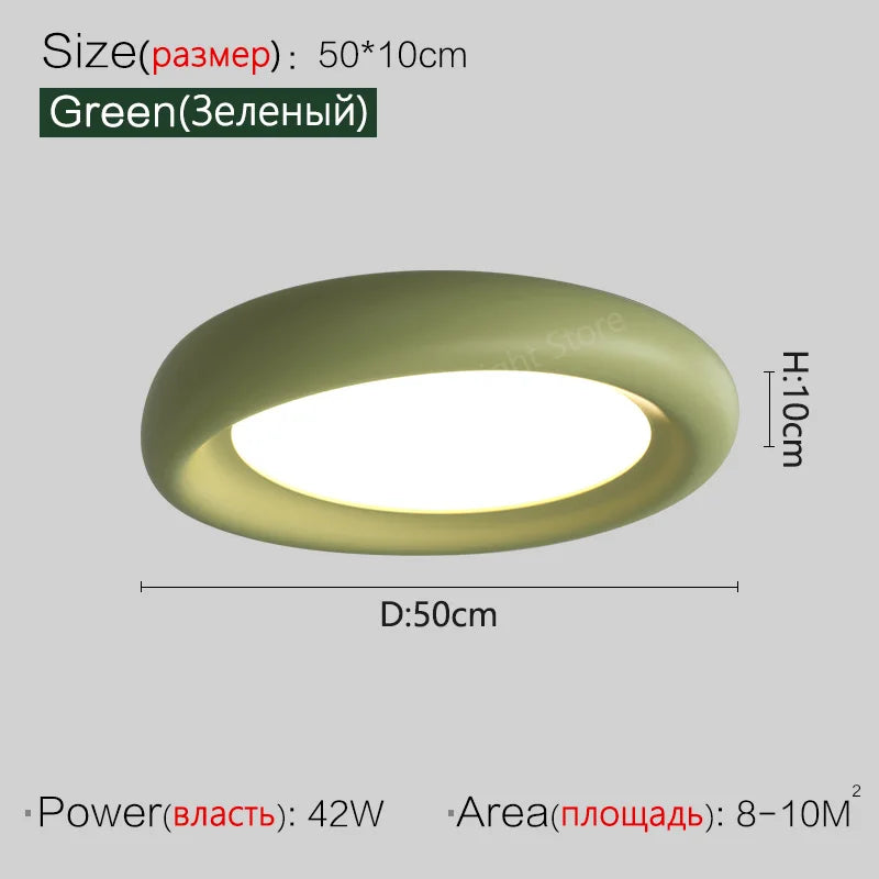 Cream LED Ceiling Lamp for Girl's Room - Modern Minimalist Master Bedroom Lighting