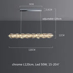 Luxury Crystal Pendant Chandelier Dimmable LED Light for Modern Living Room