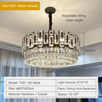 Crystal Chandelier: Modern Elegant Lighting for Living Room, Bedroom, Kitchen