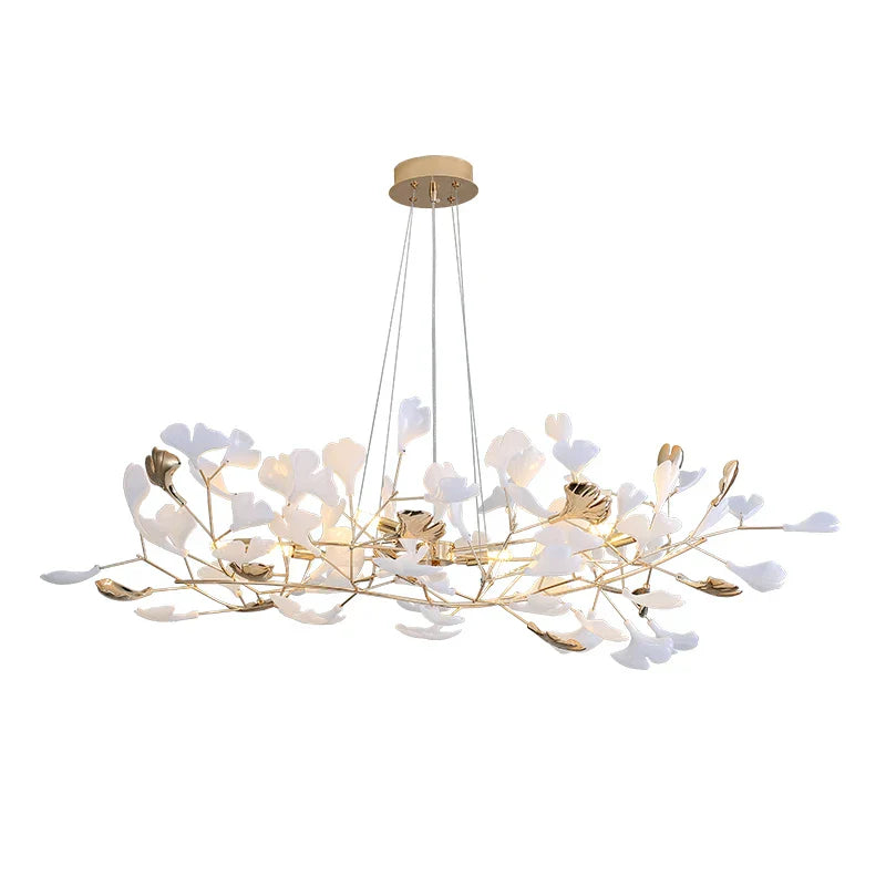 Ginkgo Leaf Chandelier: Elegant Nordic Art Luxury for Dining Room, Bedroom, Living Room