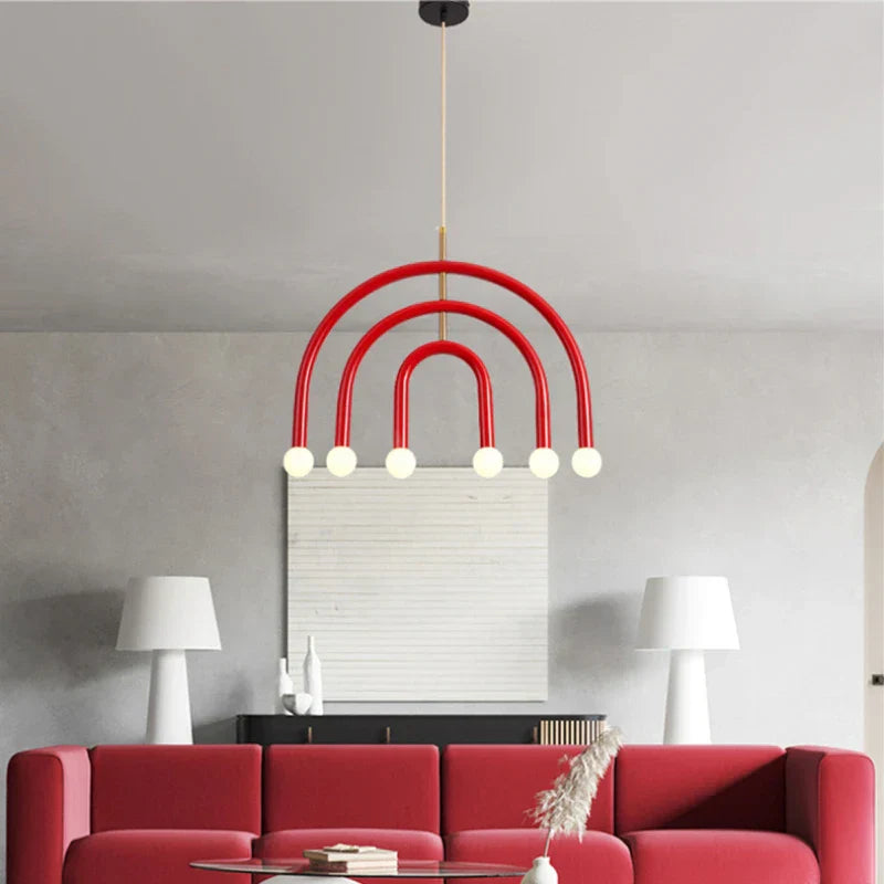 Colorful Metal Chandelier LED Pendant Lamp for Bedroom Parlor Dining Room