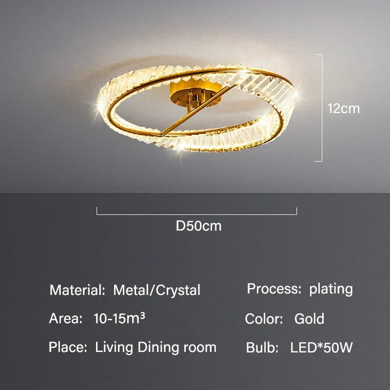 Crystal LED Ceiling Lights: Modern Luxury Kitchen Dining Room Lighting