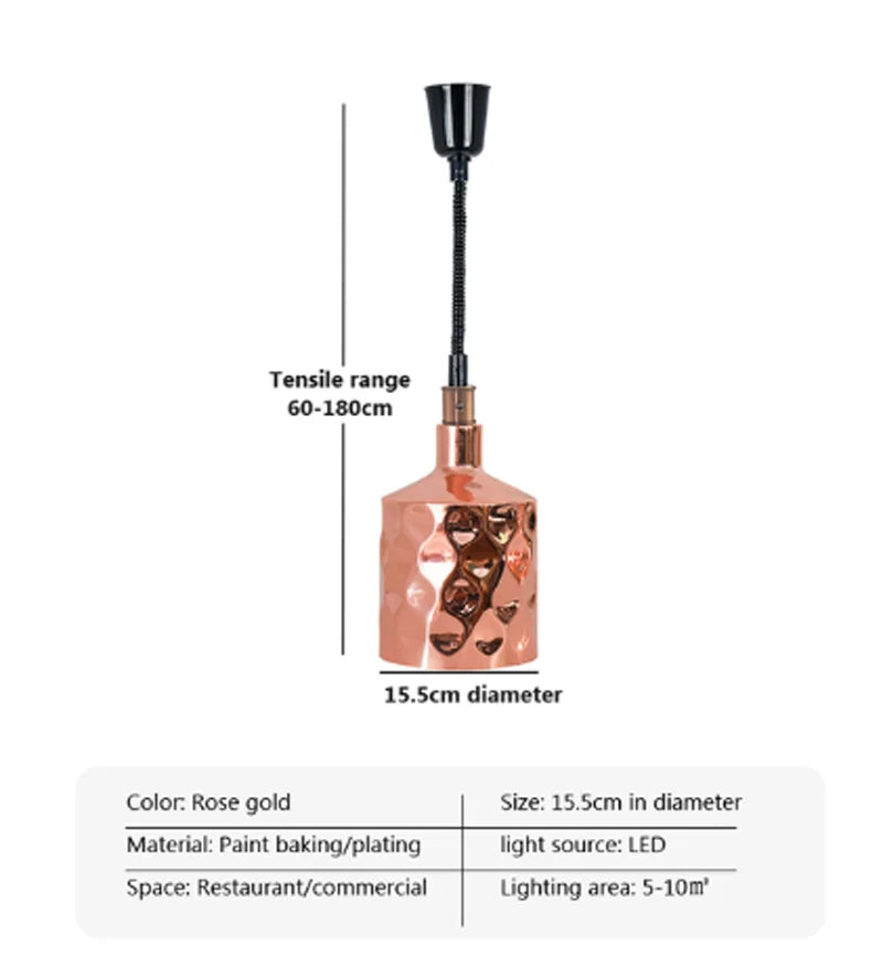 Electric Food Heat Lamp: Telescopic Pendant Light for Restaurant's Kitchen Fixtures
