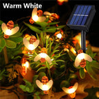 Solar Bee String Lights: Outdoor Fairy Light Garland 8 Modes Waterproof Garden Party Decor