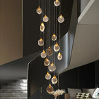 Crystal Chandelier LED Pendant Light for Modern Duplex Building Staircase
