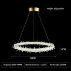 Crystal Flower LED Chandelier Pendant Light for Living and Dining Room