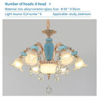 Duplex Ceramic Crystal Pendant Lamp for Modern European Style Living Room