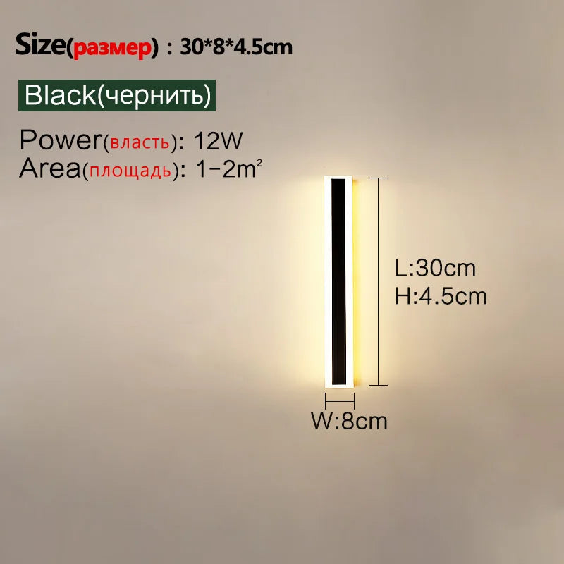 Minimalist Wall Lamp Strip Light for Outdoor Garden Decor