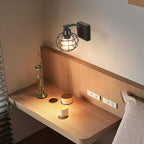 Industrial Vintage LED Wall Light Iron Cage Sconce Indoor Lighting
