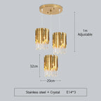 Luxury Crystal Round Chandelier LED Pendant Lamp for Living Room & Bedroom