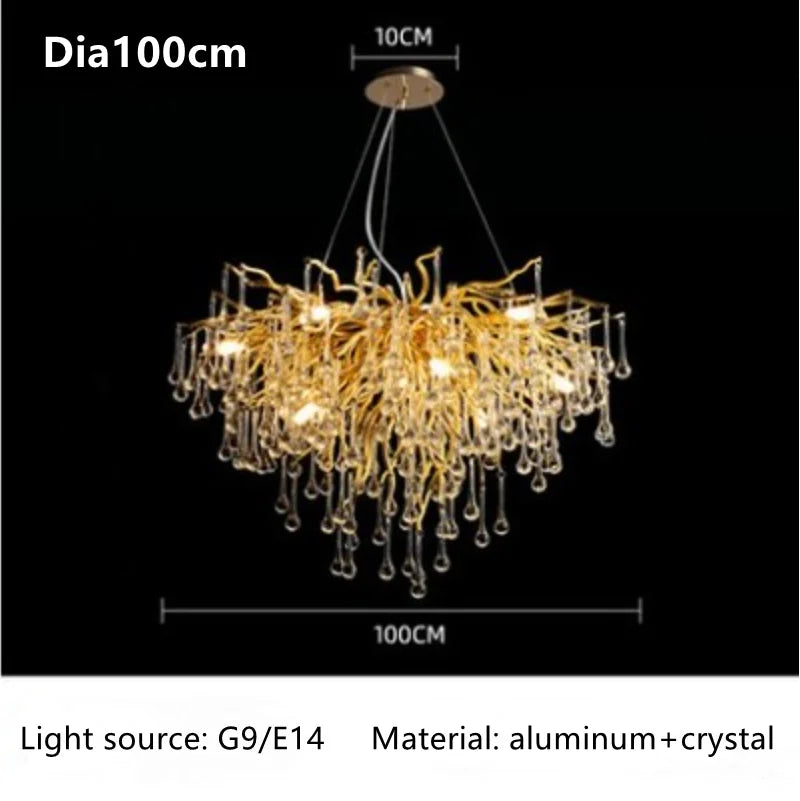Luxury Crystal Ceiling Chandelier for Modern Living, Dining, Bedroom, and Hotel Hall Decor