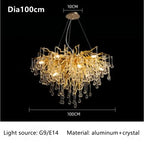 Luxury Crystal Ceiling Chandelier for Modern Living, Dining, Bedroom, and Hotel Hall Decor