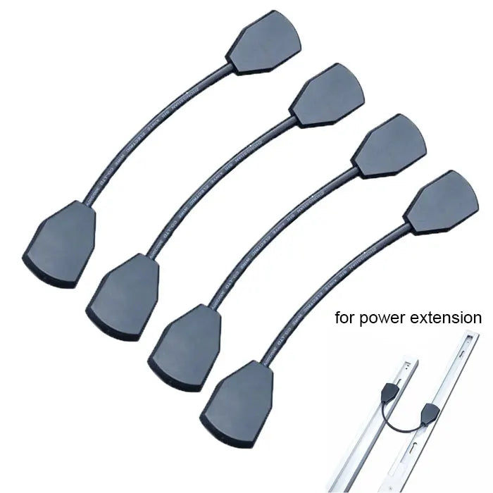 Ceiling Track Rail Connector Set: Black/White, Straight/Cross, 0.5m/1m, 2-Wire