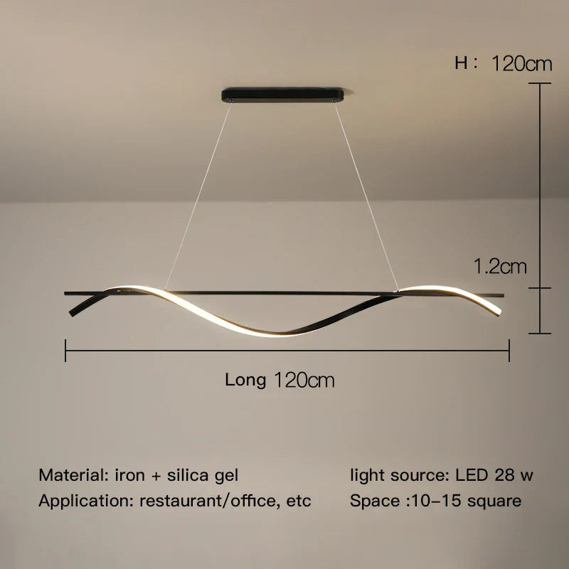 Modern Aluminum Iron Pendant Lamp by - LED Island Dining Light Fixtures