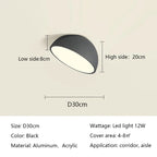 LED Semicircular Ceiling Light for Bedroom, Aisle, Balcony - Modern & Creative Lighting Fixtures