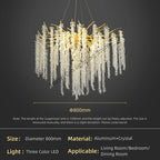 Luxury Crystal Chandelier Pendant Light Modern LED for Living Room Bedroom Restaurant