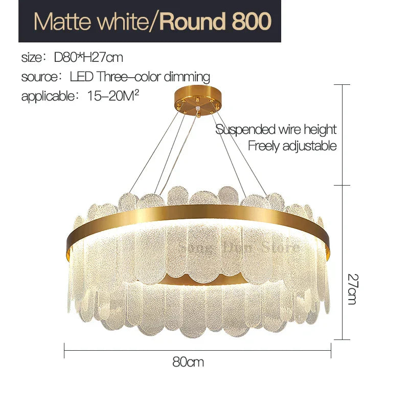 Modern Crystal Glass Chandelier Light for Living Room Dining Bedroom Kitchen Décor