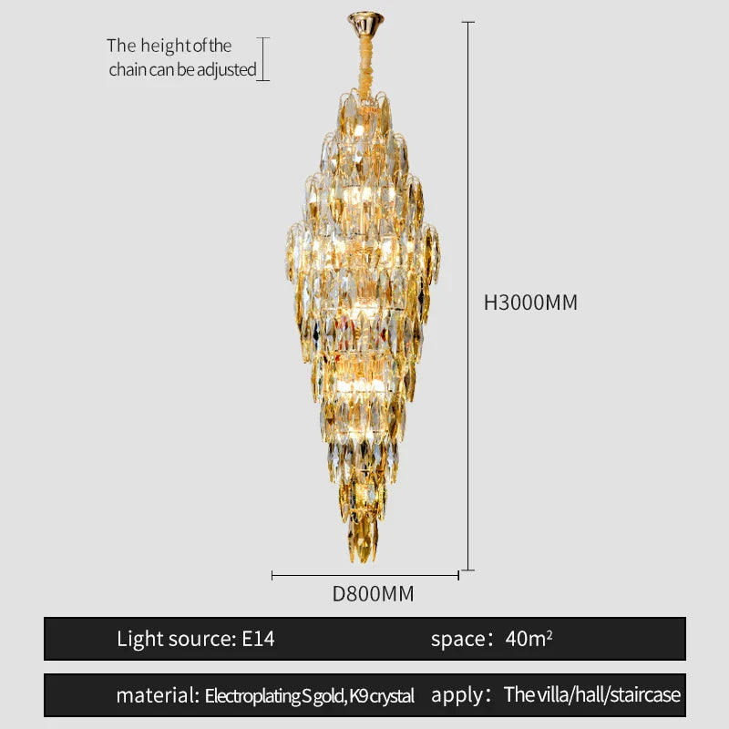 Crystal Chandelier for Luxe Modern European Villa Decor