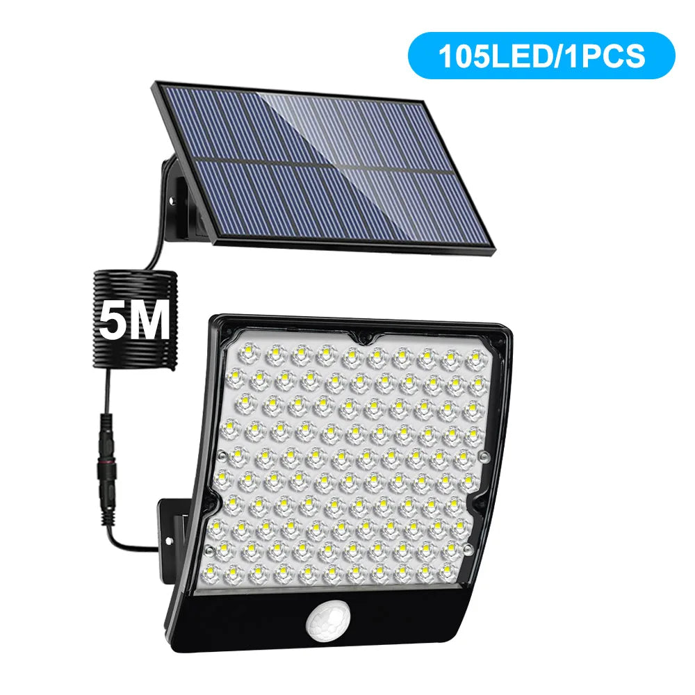 Solar Motion Sensor Flood Lights - Waterproof Outdoor LEDs, 3 Modes