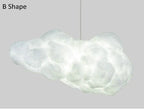 Cloud Chandelier: Cotton Lampshade Hanging Light for Bedroom & Living Room