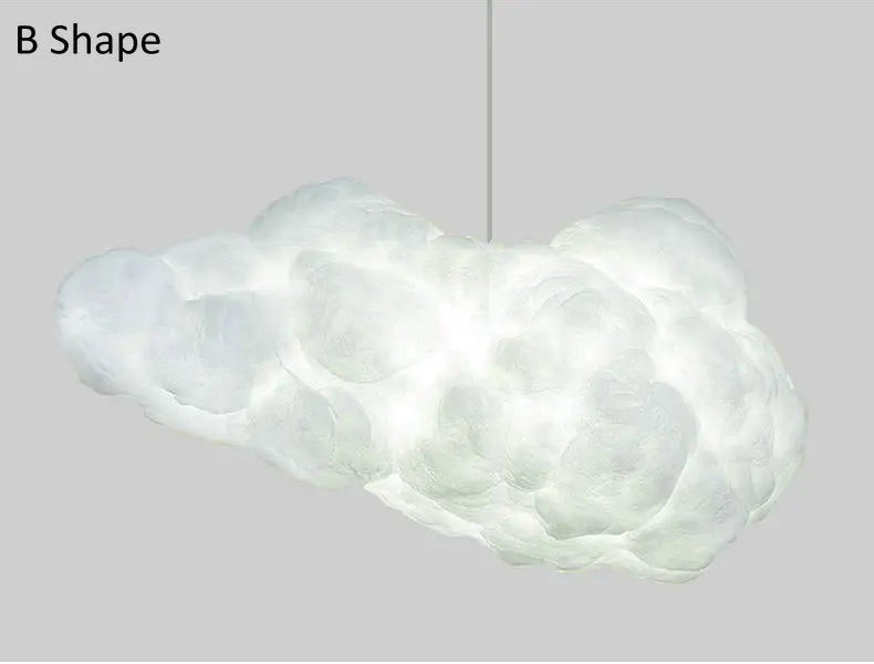 Cloud Chandelier: Cotton Lampshade Hanging Light for Bedroom & Living Room