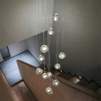 Crystal Water Droplet Chandelier: Modern LED Staircase Pendant Light - Luxury Ball Hanging Lamp