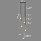 Modern Crystal LED Chandelier: Luxury Pendant Light for Staircase Suspension Island Display
