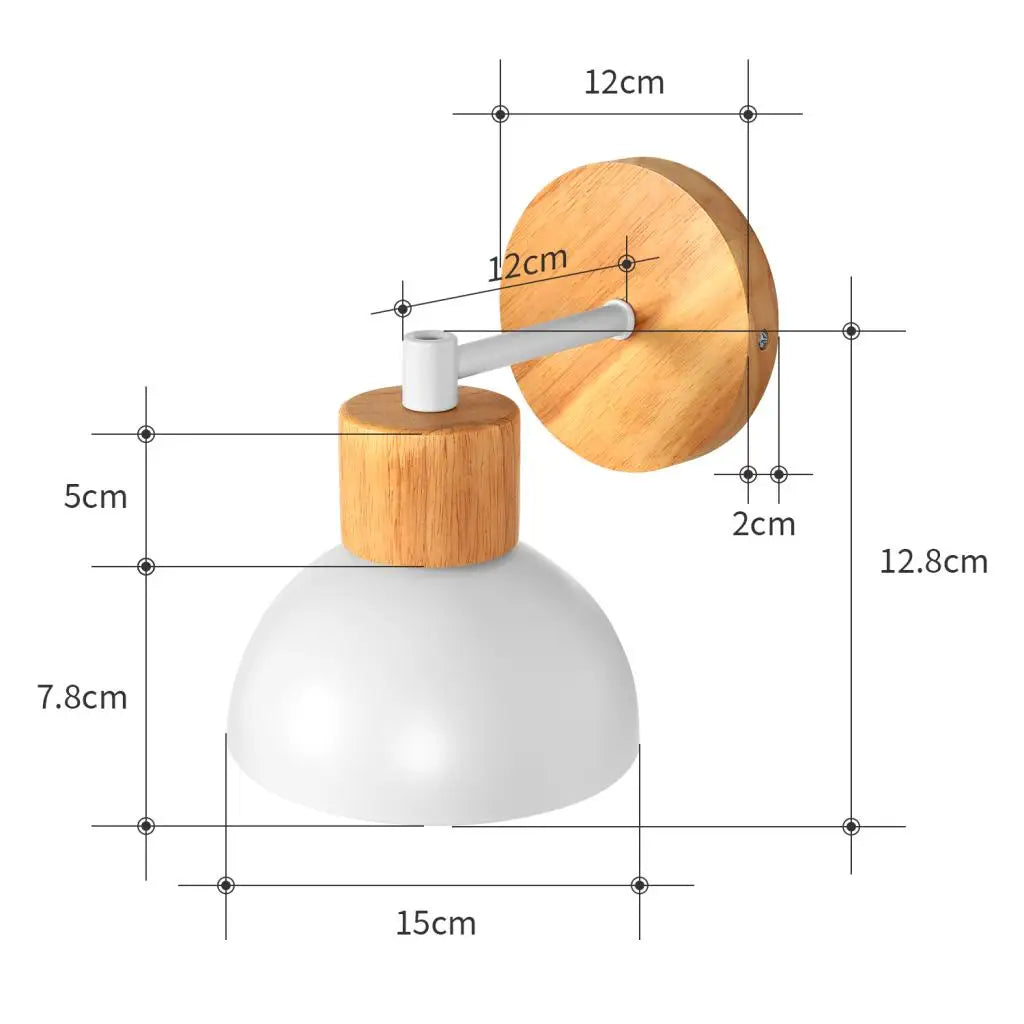Wooden Wall Light Bedside Lamp Shade Modern Nordic E27 LED Sconce Living Room Lighting
