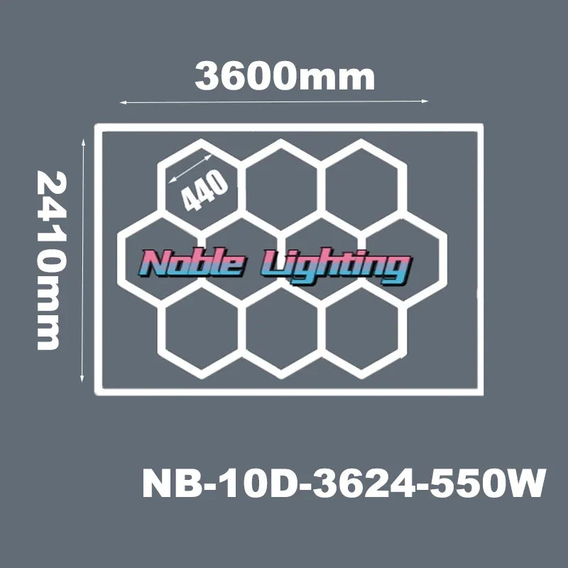 Honeycomb LED Ceiling Light for Car Showroom and Workshop