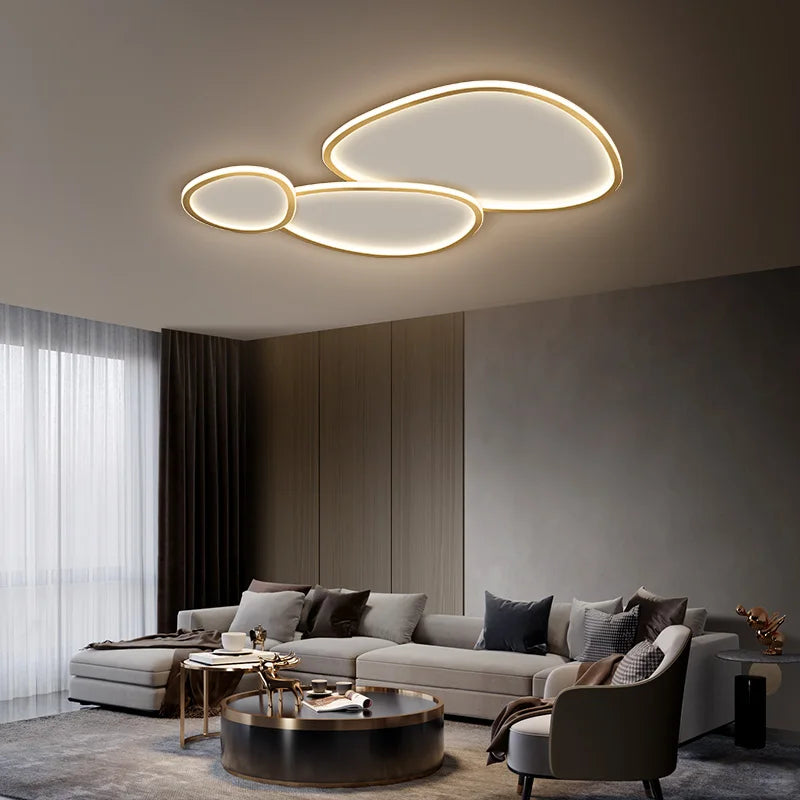 Copper Surface Mount LED Ceiling Light with Remote Control for Living Room