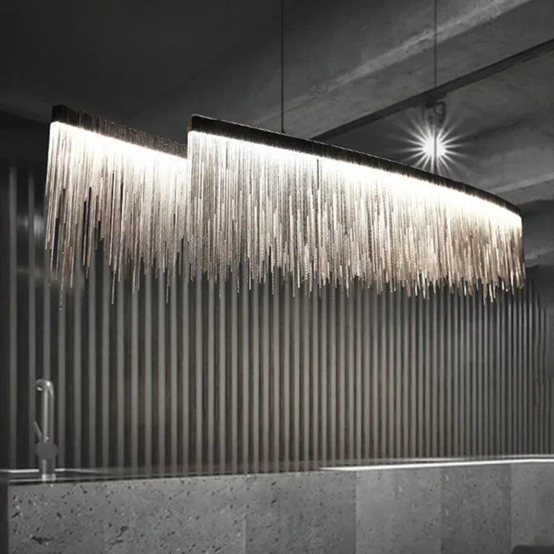 Tassel Chain LED Chandelier for Modern Living Room and Dining Room