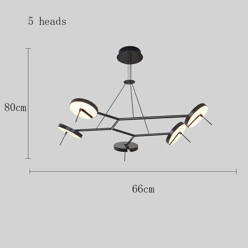 Rotatable Arm LED Chandelier: Minimalist Nordic Design for Living/Dining/Hall Light