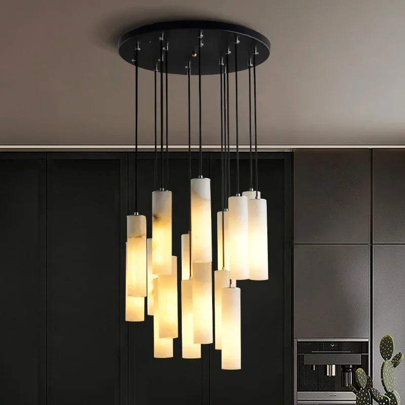 Nordic Marble Pendant Light | Adjustable Wire Loft Lamp