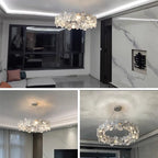 Crystal Chandelier Chrome Ceiling Pendant Light Fixture for Modern Luxury Living Home Décor