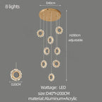 Modern Flower Ring LED Chandelier for High-Rise Duplex Living & Dining Rooms