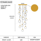 Wooden LED Chandelier for Living Room Ceiling Modern Lighting Fixtures