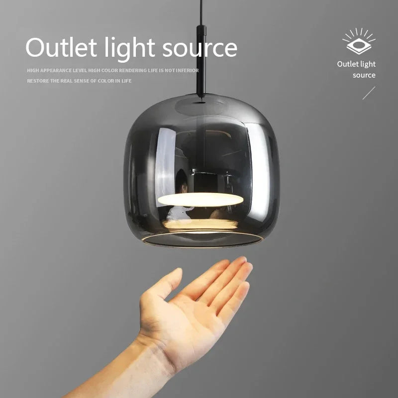 Glass LED Pendant Chandelier for Dining Room Bar Bedroom Decor