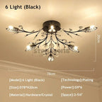 Crystal Ceiling Chandelier LED Light Fixture for Living Room Bedroom Kitchen