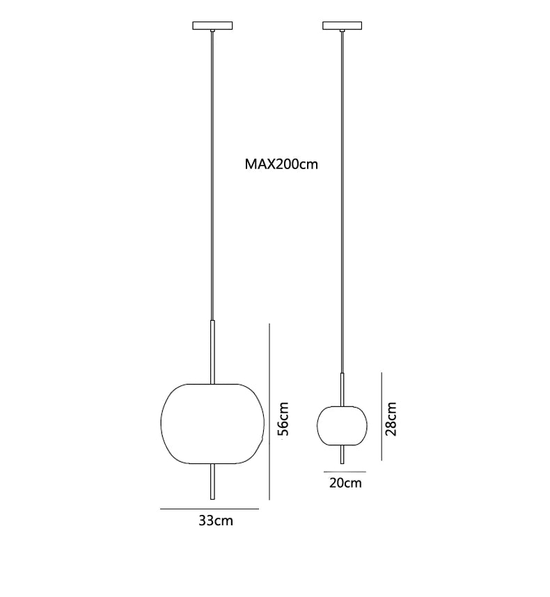 KUSHI LED Glass Pendant Light for Living Room, Kitchen, or Bedside Table