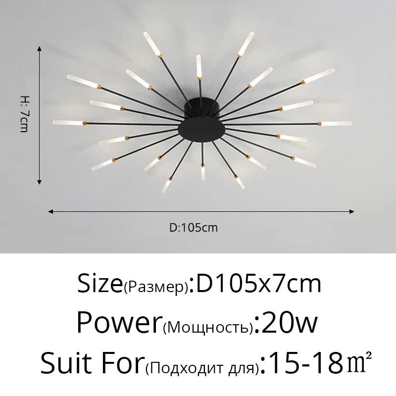 Modern Led Chandelier Fixture for Living Room Bedroom, Creative Ceiling Lamp