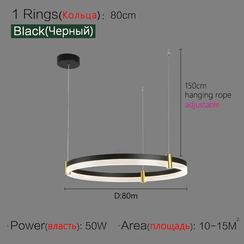Simple Modern LED Chandelier - Luxury Nordic Design for Living Room, Bedroom, and Restaurant