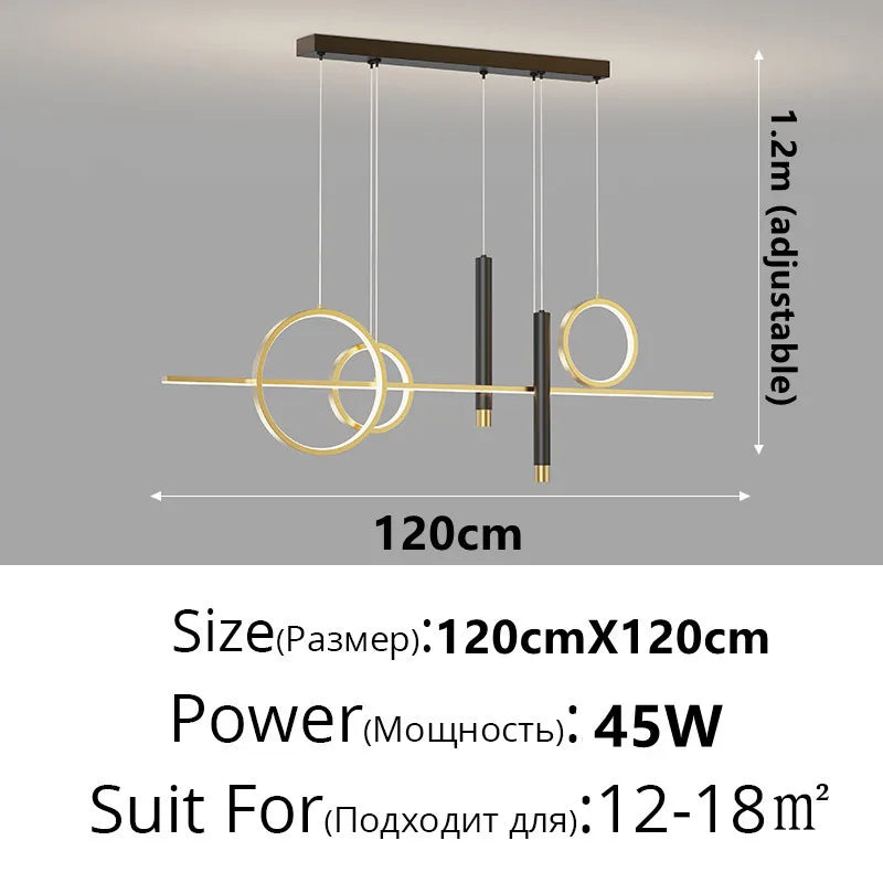 Modern LED Chandelier Dimmable for Dining Room Kitchen Bar Pendant Lighting