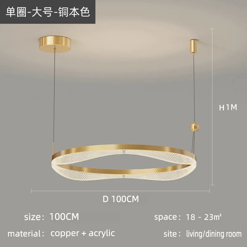 LED Ring Pendant Chandelier for Living Room Bedroom and Dining Room