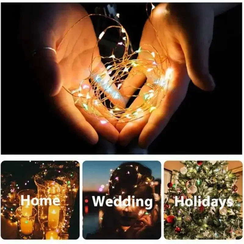 Solar LED Fairy Light String for Outdoor Christmas Garland Decoration