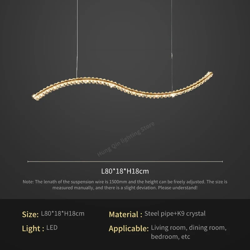 Crystal Chandelier Pendant Lamp Hanging Light for Living Room