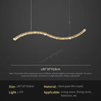 Crystal Chandelier Pendant Lamp Hanging Light for Living Room